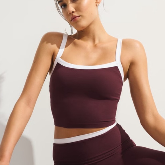 ABERCROMBIE YPB studioFLEX Cami Tank - Red Wine - Picture 1 of 6